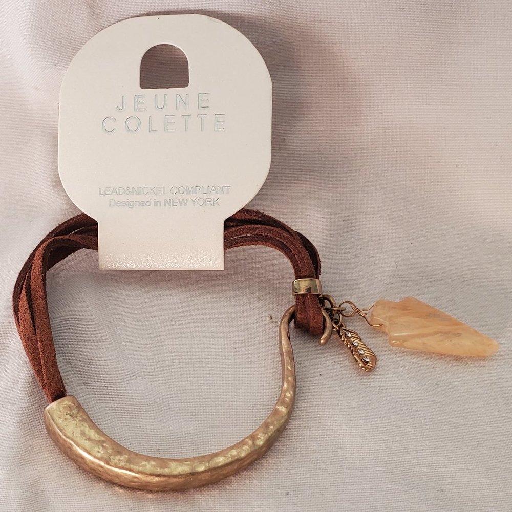 Jeune Colette Faux Suede Gold Tone Bracelet